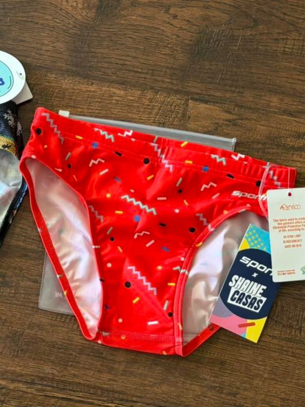 NWT Sporti x Shaine Casas Confetti Brief Swimsuit size 26